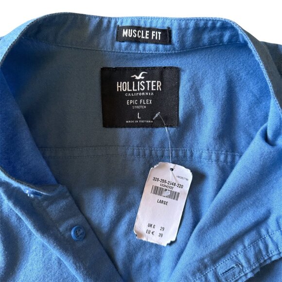 Hollister Men's Blue Long Sleeve Button Down Muscle Fit Large - Picture 3 of 3
